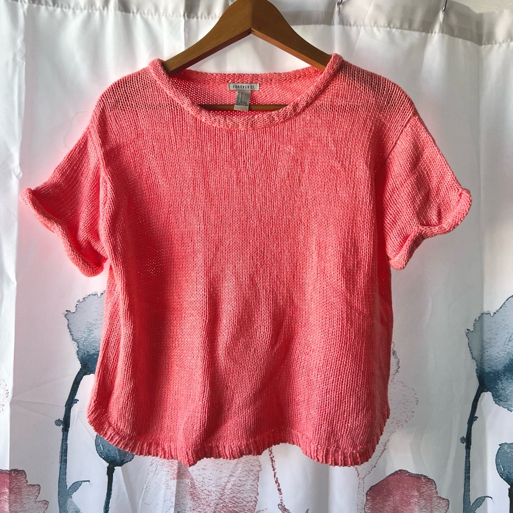 ♡ CORAL PINK KNITTED TOP ♡